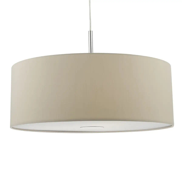 Okrągła wisząca lampa Ronda RON1729 tuba tkaninowa beżowa