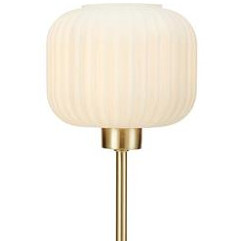 Stojąca LAMPA stołowa SOBER 108120 Markslojd szklana LAMPKA nocna plisowana mosiądz biała