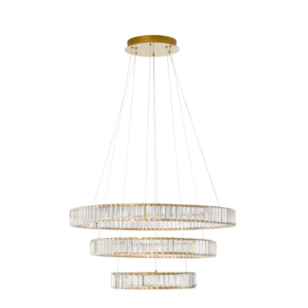 Salonowy żyrandol pałacowy Bauta crystal LED 92W 3500K złoty
