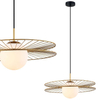 LAMPA wisząca SANDY MDM-4002/1 GD Italux okrągła OPRAWA druciana ZWIS kapelusz złoty