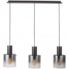 LAMPA wisząca JAVIER MD17076-3B BK Italux szklana OPRAWA listwa ZWIS tuby przydymione