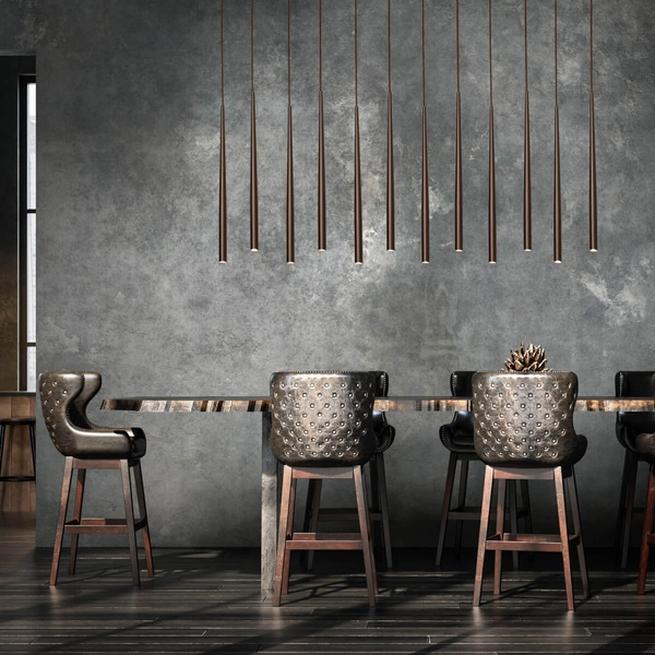 Lampa zwisowa na listwie Piano 10111 tubki do sypialni brązowa