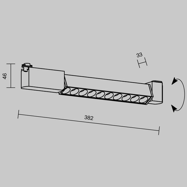 Lampa podłużna 1-faz Points TR010-1-10W3K-M-B-DE LED 10W 3000K sufit czarny