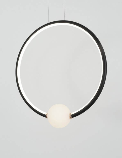 Lampa wisząca ring Fria LE41394 Luces Exclusivas kula LED 256W 3000K czarna