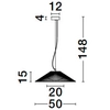 Jadalniana lampa zwisająca PENA LE44249 LED 15W 3000K druciana czarna biała