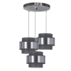Lampa wisząca nad wyspę HARE 33-18496 abażurki chrom szare srebrne