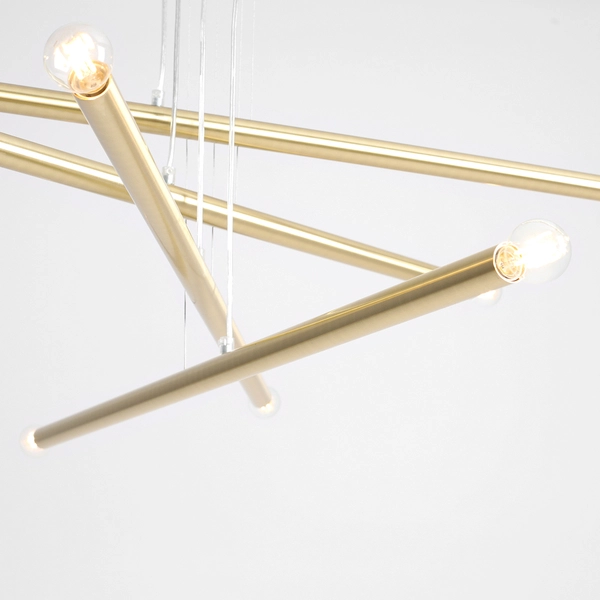 Lampa wisząca Tubo 1072P40 Aldex podłużne zwisy metalowe mosiądz