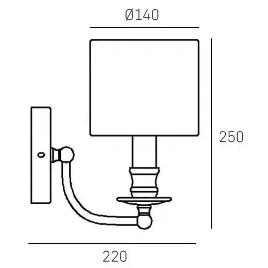 Abażurowa LAMPA ścienna ABU DHABI W01397BK Cosmolight klasyczna do salonu czarna