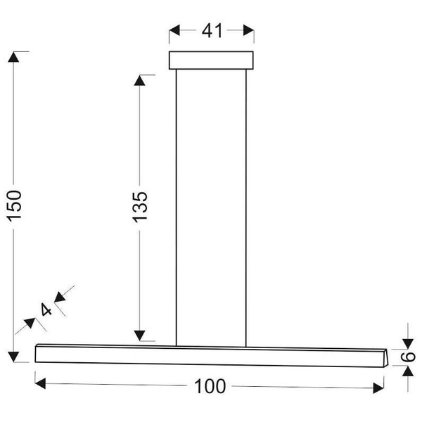 LAMPA wisząca COCONUT A0010-310 Candellux metalowa OPRAWA liniowa belka LED 28W 4000K zwis brązowy