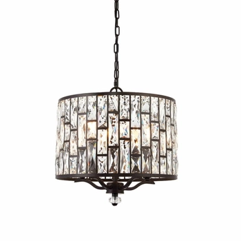 Kryształowa lampa wisząca Belle 69390 Endon glamour czarna przezroczysta