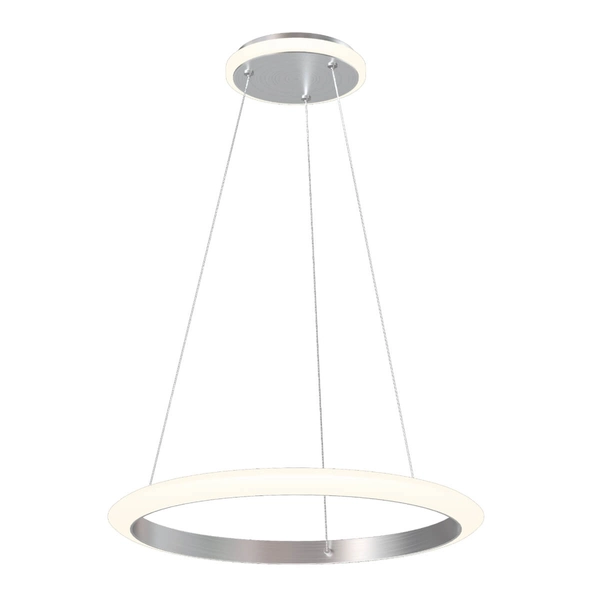 Ledowa lampa wisząca Newa 11677 27,5W 3000K pierścień ściemnialna srebrna