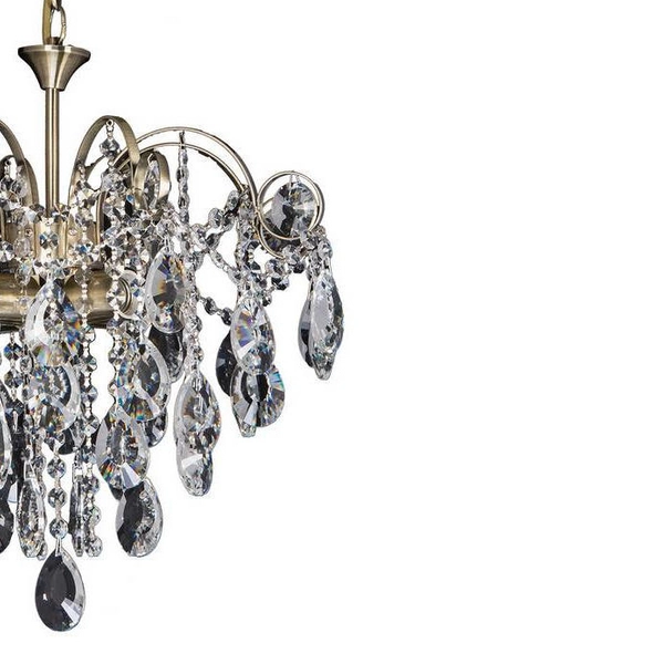 Żyrandol pałacowy glamour VEN W-1364/4 PATYNA kryształki patyna