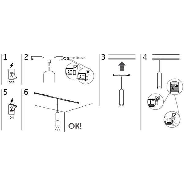 Zwis do magnetycznych szyn 1-fazowych Roller 10652 Nowodvorski LED 9W 4000K tuba