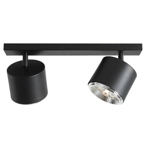 Sufitowa lampa pokojowa Bot 1047PL_H czarne reflektorki na listwie metalowe