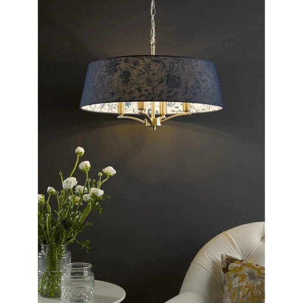Lampa wisząca Down DOW0423-EH Dar Lighting wzorzysta owal do salonu niebieska