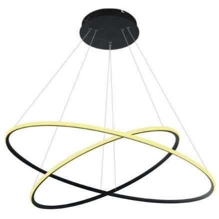 Okrągła LAMPA wisząca SLIM/000023/4000/B MDECO metalowa OPRAWA ring ZWIS LED 51W 4000K biurowy czarny