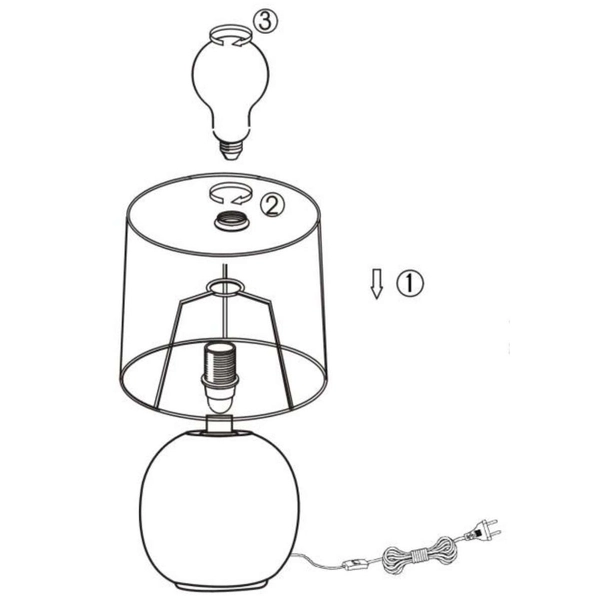 Abażurowa LAMPA stołowa EUDORA DL010-50821 RL Light stojąca LAMPKA nocna na biurko ceramiczna czerwona złota