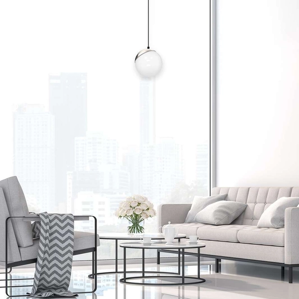 Wisząca LAMPA loftowa SFERA MLP4673 Milagro szklana OPRAWA skandynawski ZWIS kula ball biała