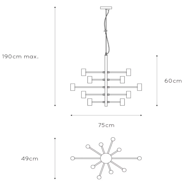 Industrialna lampa wisząca Leanne 21421/10/30 Lucide do salonu czarna