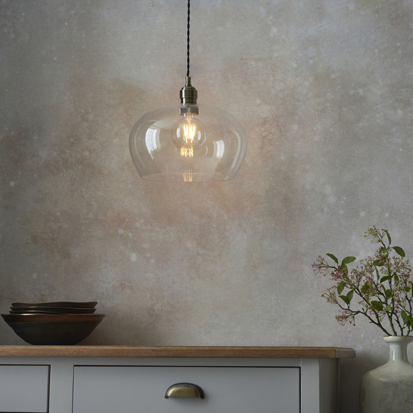 Wisząca lampa nad stół L&-1100948 Light& kopuła szklana mosiądz