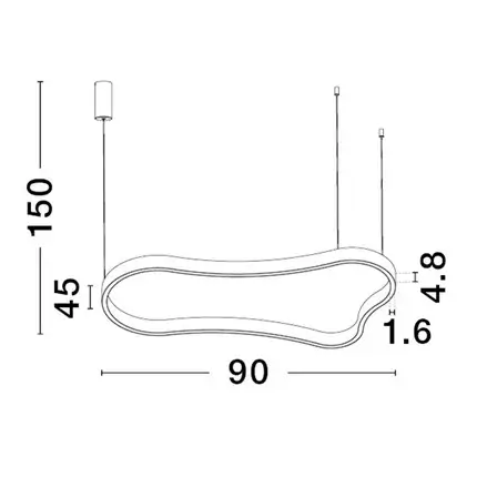 Ringowa wisząca lampa VELBANO LE45415 LED 52W 3000K czarna