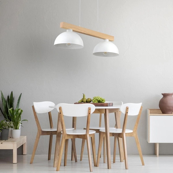 Podwójna lampa wisząca skandynawska Oslo 4713 TK Lighting drewniana biała