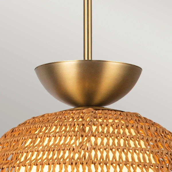 Lampa wisząca kula Perth ALM-PERTH-P-GD do salonu rattan złoty
