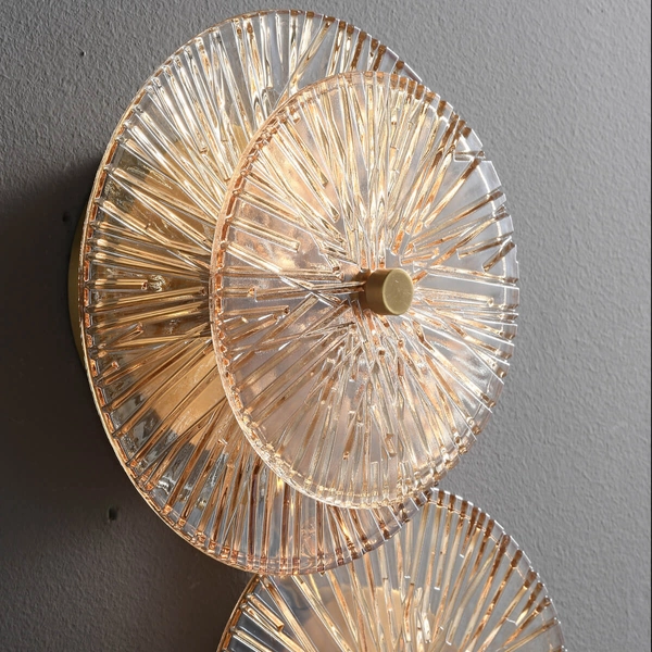 Szklana lampa ścienna glamour LUXIO ST-3315-4 copper Step LED 24W 3000K złota