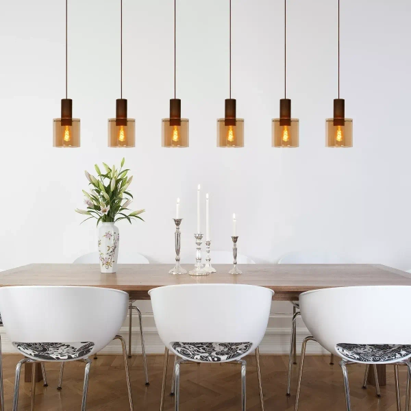 Lampa zwis nad wyspę TOLEDO 74405/03/62 Lucide miedziana bursztynowa