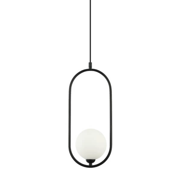 Modernistyczna lampa wisząca Lupus do salonu czarna biała