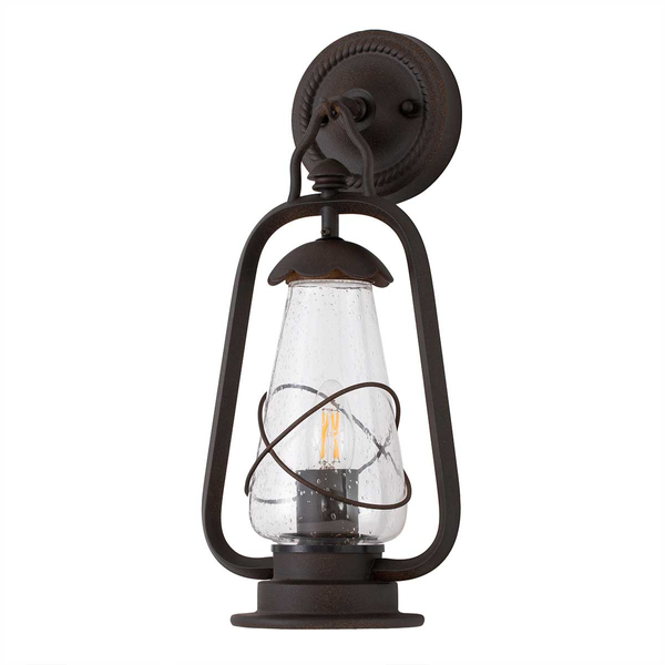 Zewnętrzna lampa ścienna Miners MINERS-WALL Elstead IP44 szkło brązowy