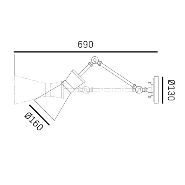 Ścienny kinkiet industrialny PAGE mosiężny metalowy klosz E27 nad biurko W01583BR