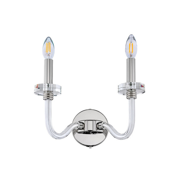 Industrialna lampa ścienna Hampton 8155 świecznikowa srebrna hol