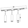 1-fazowa lampa szynowa zwisająca Pipe Ring Track ML2080 tubki biały