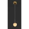 Okrągła lampa wisząca RITA P0679 złota metalowa z kryształkami G9 glamour do sypialni