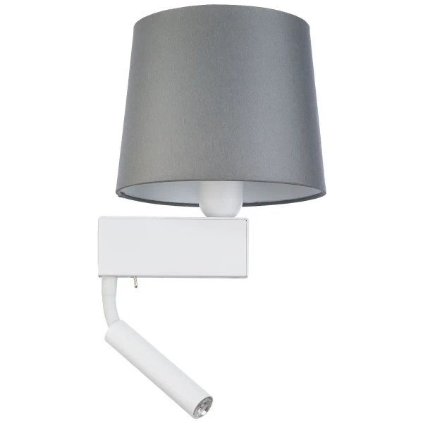 Abażurowa LAMPA ścienna CHILLIN 8215 Nowodvorski klasyczna OPRAWA kinkiet do czytania szary biały