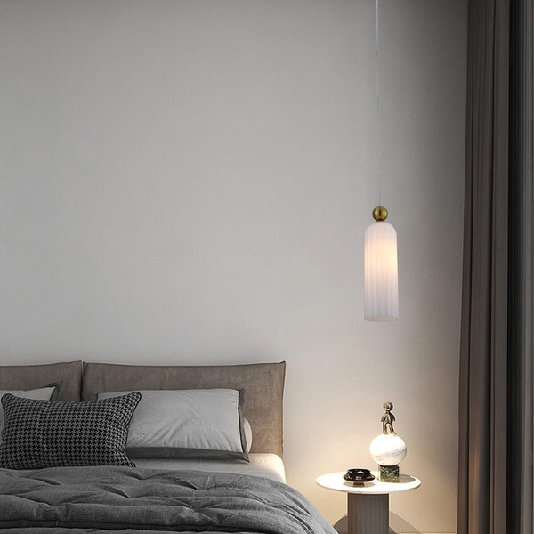 Lampa wisząca Piega LP-939/1P white Light Prestige jednopłomienny zwis biały do sypialni