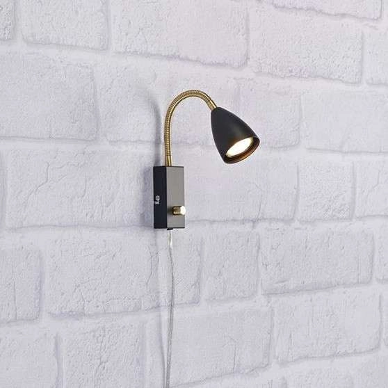 Kinkiet LAMPA ścienna CIRO 106589 Markslojd regulowana OPRAWA metalowy reflektorek na peszlu czarny