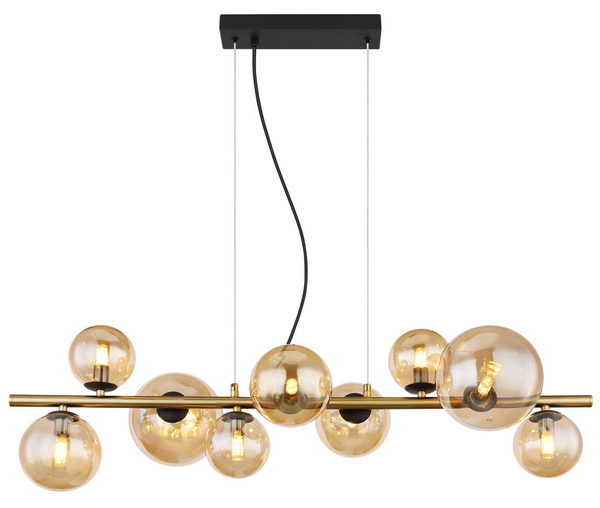 Wisząca lampa Riha 56135-9H LED 3,5W 3000K bańki czarne bursztynowe