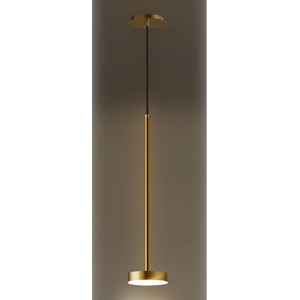 LAMPA wisząca CGSPOTLED1 COPEL okrągła OPRAWA metalowa LED 12W 3000K zwis dysk antyczny mosiądz