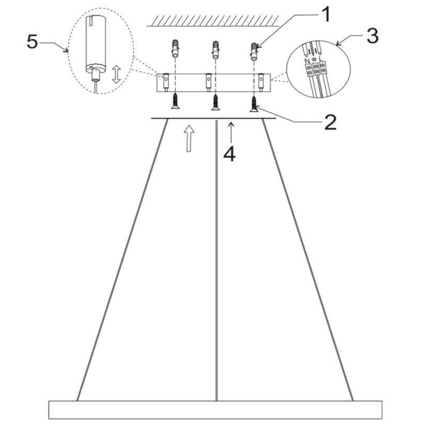 Wisząca lampa salonowa Vidal ring LED 48W 2700K czarny nad stół