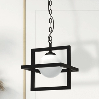 Wisząca lampa loftowa Diego MLP8568 ball biała czarna