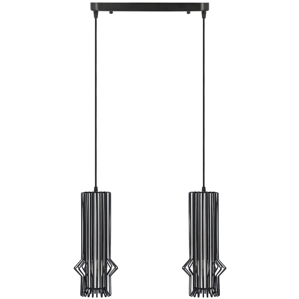 Industrialna LAMPA wisząca 5106/2 BLACK Elem druciana OPRAWA metalowy ZWIS klatki czarne