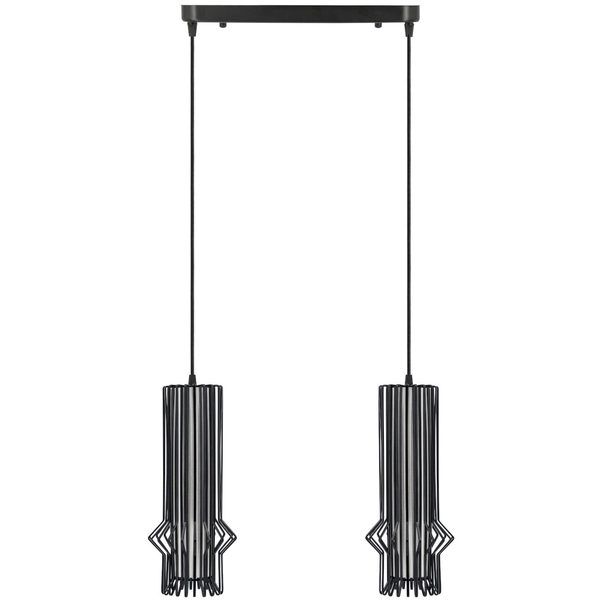 Industrialna LAMPA wisząca Sten 5106/2 BLACK Elem druciana OPRAWA metalowy ZWIS klatki czarne