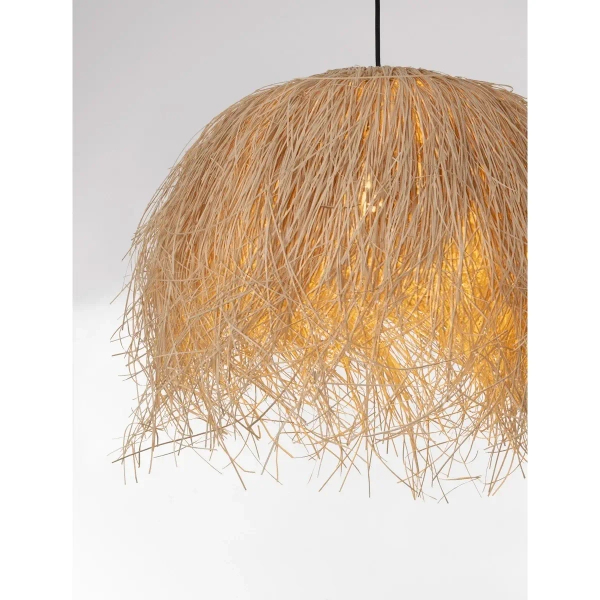 Lampa wisząca ratanowa OVINCIA LE45370 do sypialni naturalna