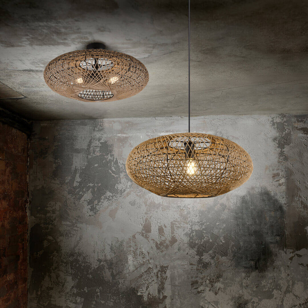 Sufitowa lampa naturalna HEDDA 612300236 Trio japandi eco brązowy