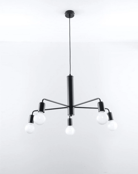 LAMPA wisząca SL.0304 metalowa OPRAWA zwis pająk sticks czarny