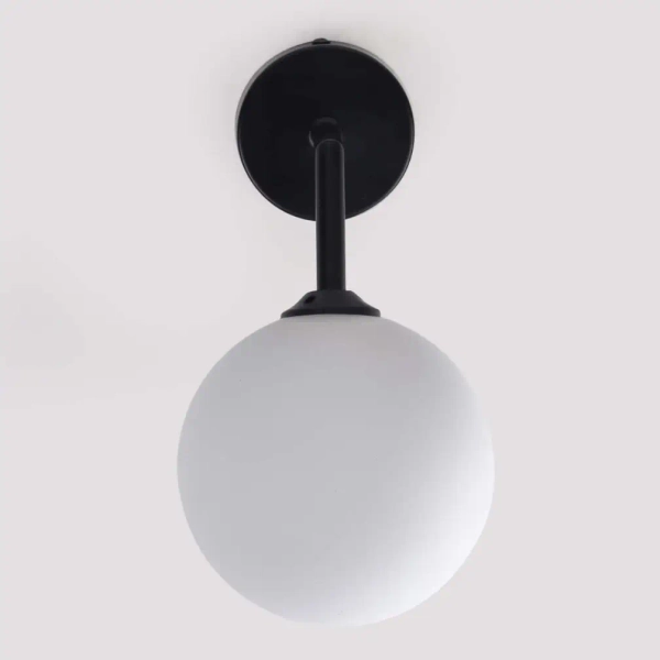 Kinkiet lampa ścienna DORADO LP-002/1W BK Light prestige loftowa oprawa szklana kula czarna biała
