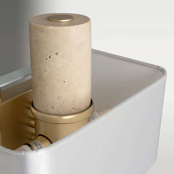 Abażurowy kinkiet Hadley W02579AU-WH na korytarz złoty