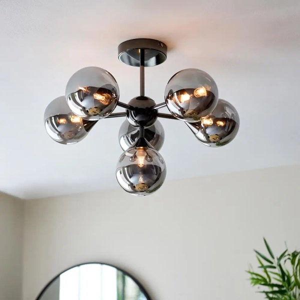 Sufitowa lampa do salonu Oscar 101147 loftowa czarny przydymiony